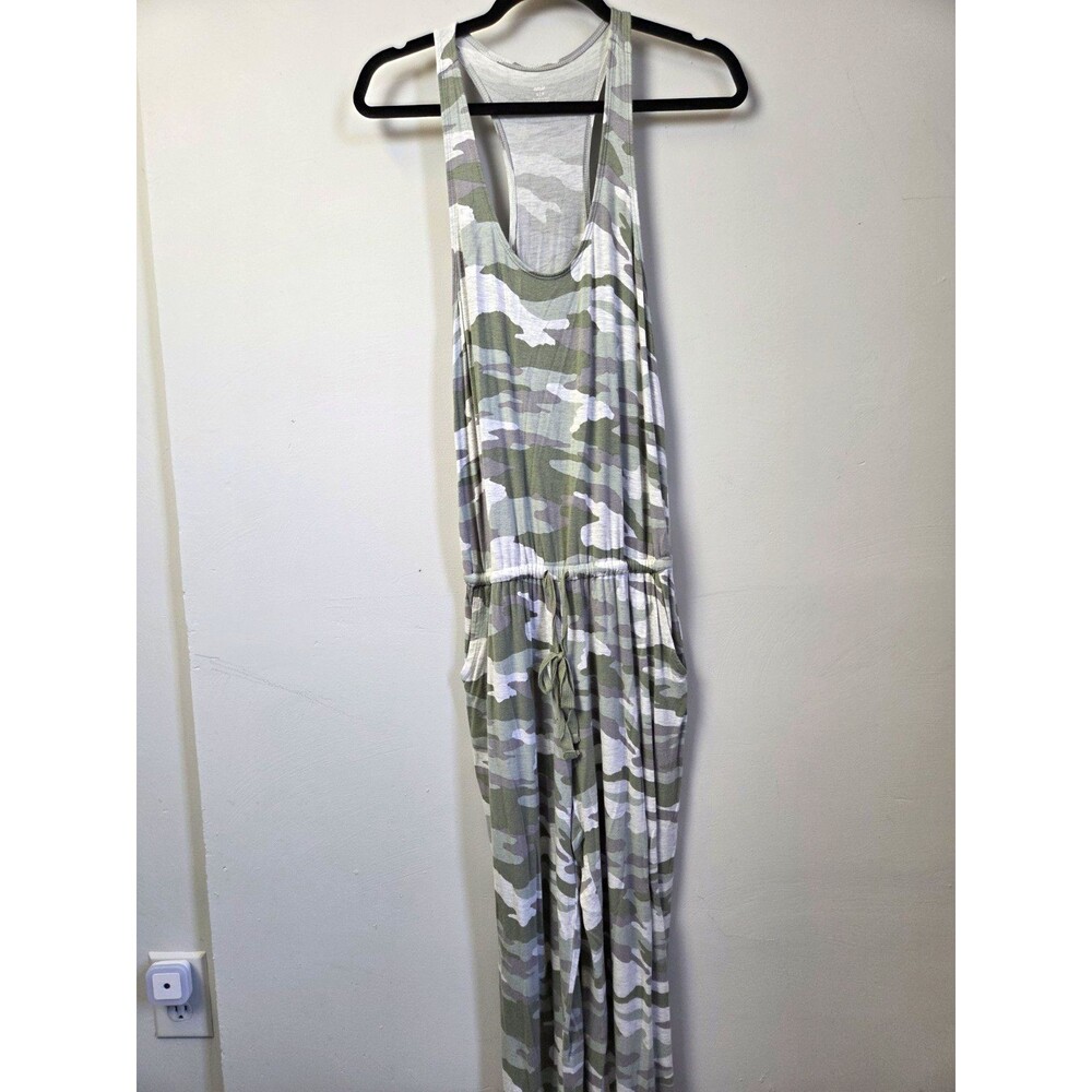 Aerie Womens Camo Sleeveless Scoop Neck Racerback Jumpsuit Pockets S